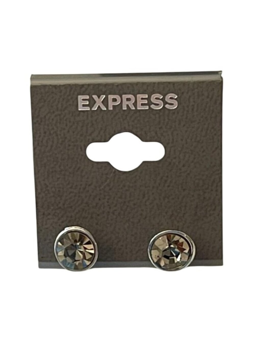 Express Dark Faceted Crystal Stud Earrings Vintage Y2K Deadstock